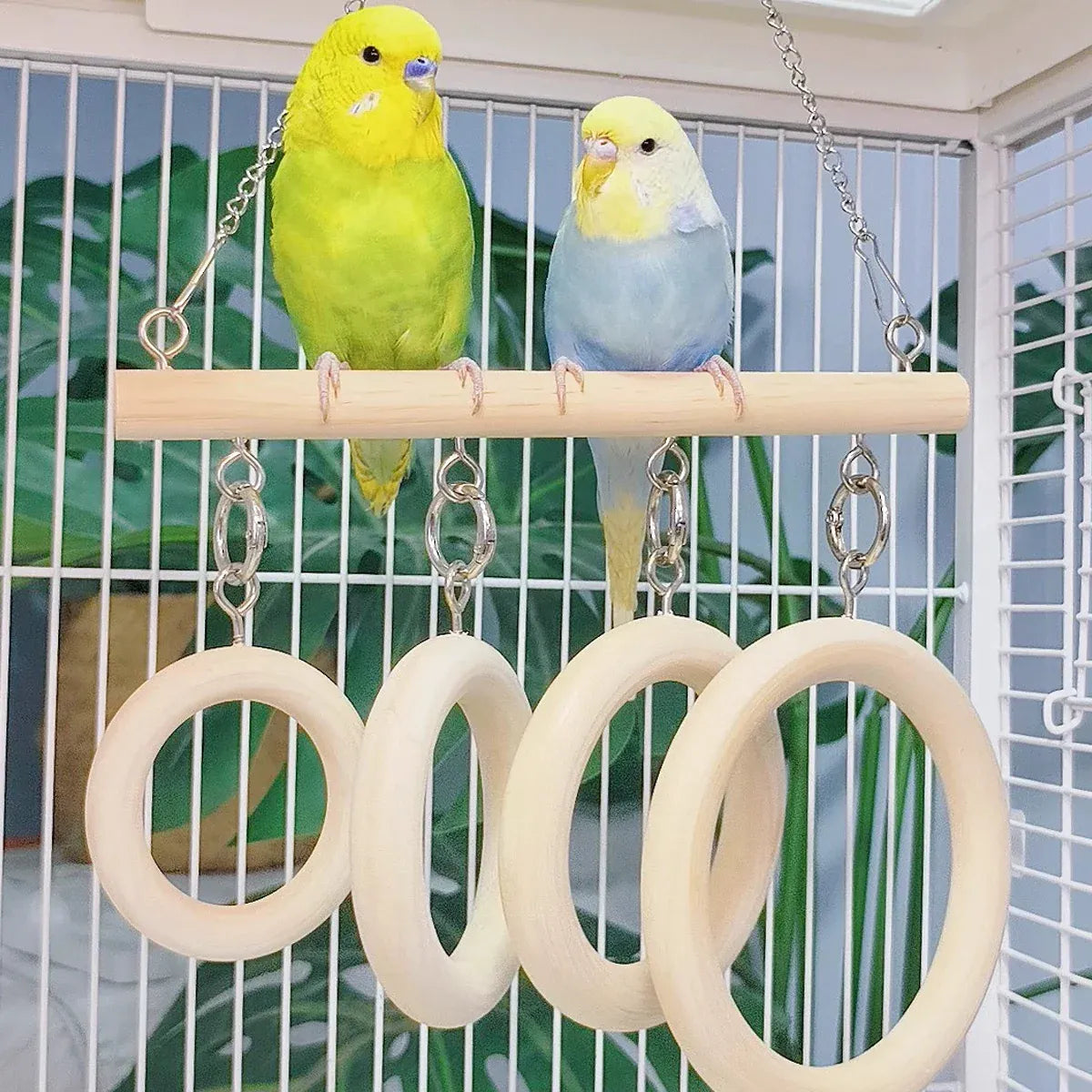 Parrot Chewing Boredom Relief Toy Hanging Ring for Small Medium Parakeet Durable