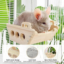 Wooden Cradle Swing Hammock Cage Accessory for Small Pets
