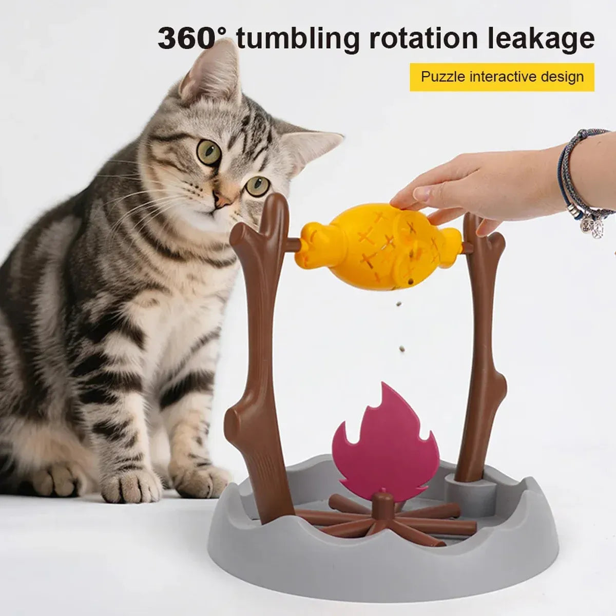 Pet Roast Meat Rolling Shaped Toy Slow Feeding Mental Stimulation for Dogs Cats