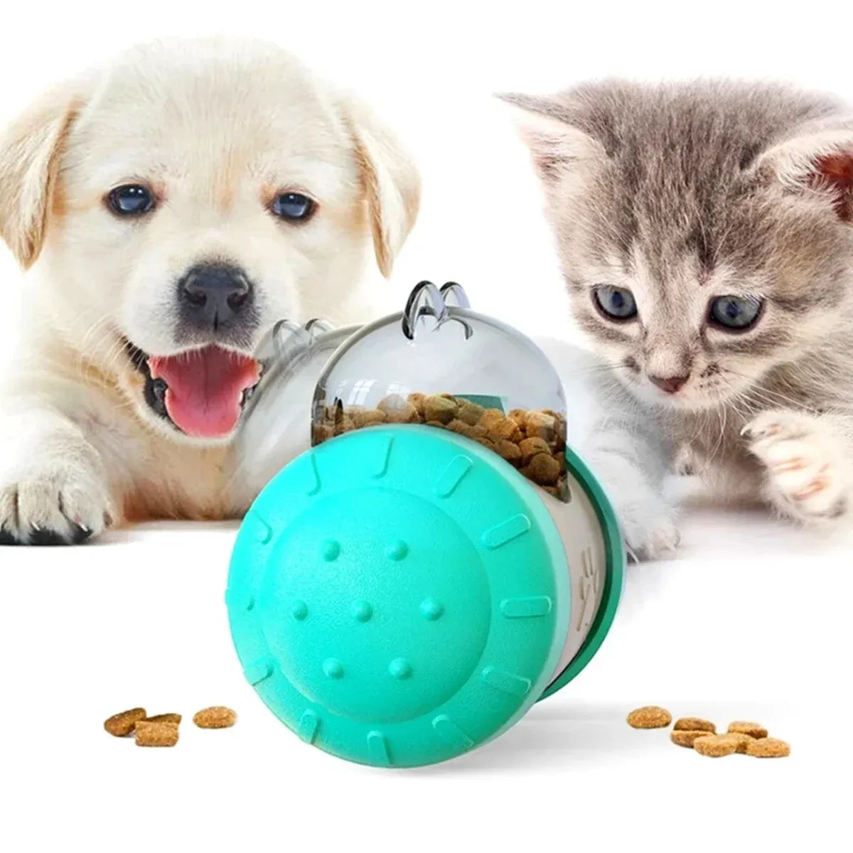 Pet Swing Dispensing Toy for Dogs Chew Resistant Interactive Slow Feeding Play - Blue