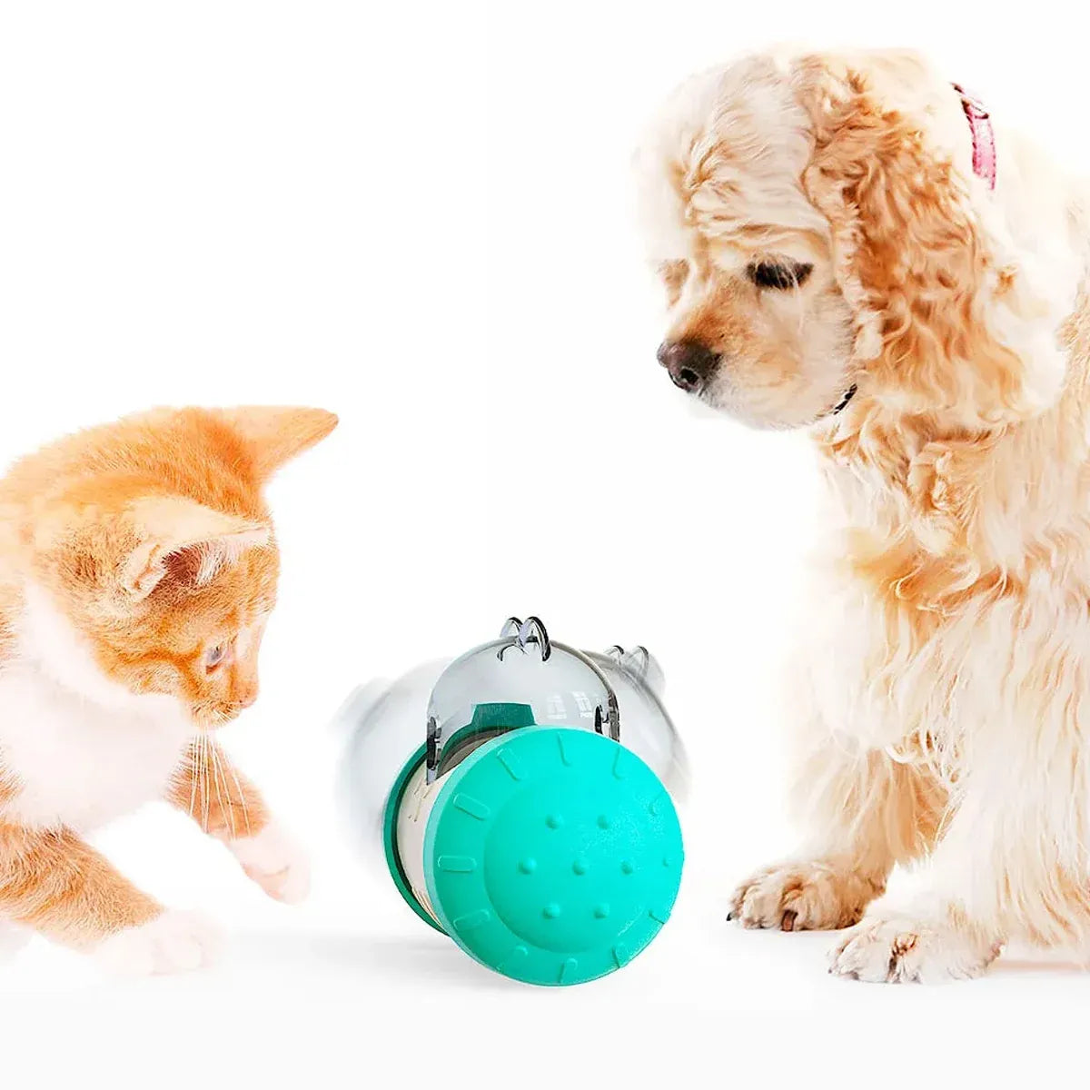 Pet Swing Dispensing Toy for Dogs Chew Resistant Interactive Slow Feeding Play - Blue
