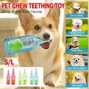 Durable Pet Teething Resistant Tennis Ball Wine Bottle Chew Toy for Dogs Play - Red-L