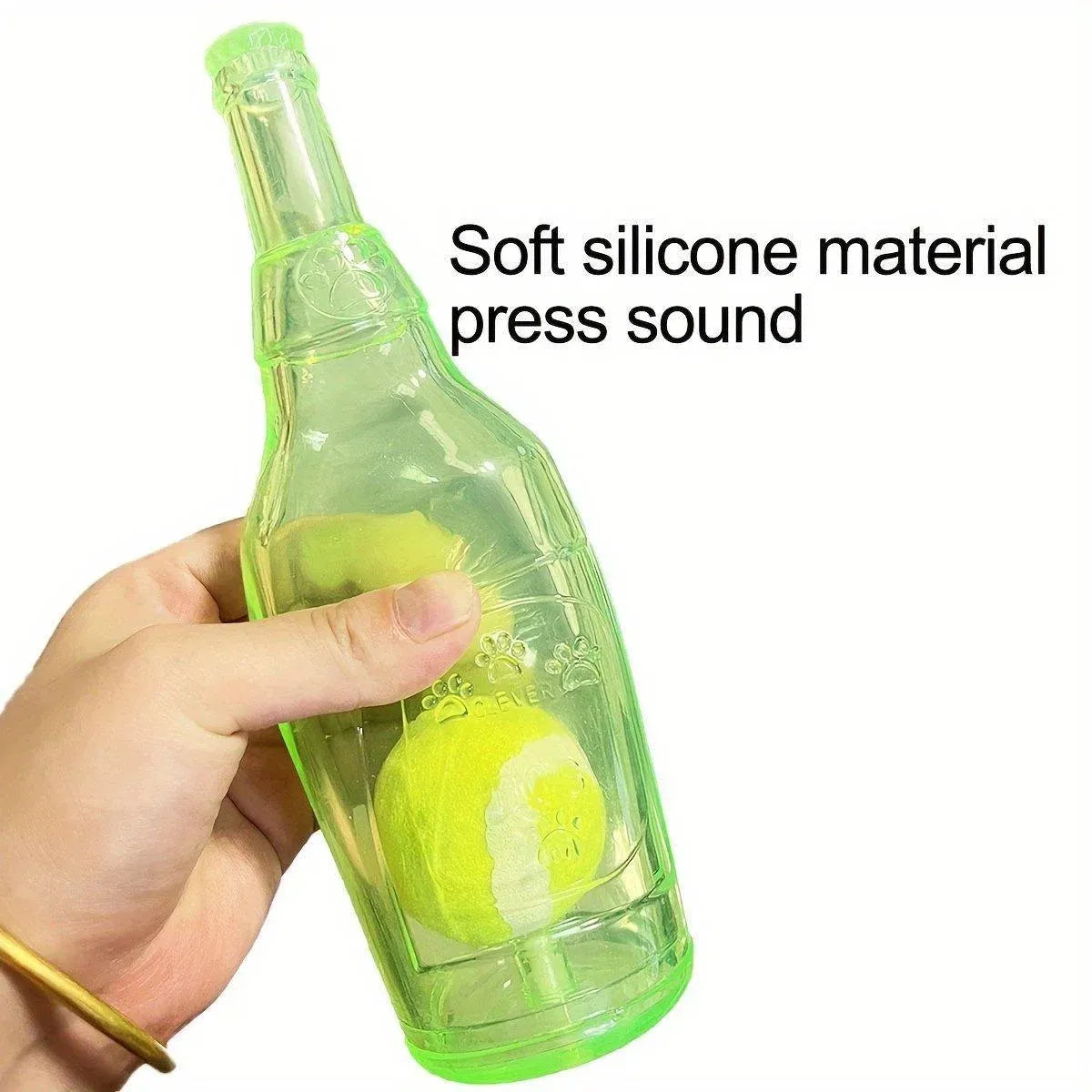 Durable Pet Teething Resistant Tennis Ball Wine Bottle Chew Toy for Dogs Play - Red-L