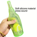 Durable Pet Teething Resistant Tennis Ball Wine Bottle Chew Toy for Dogs Play - Red-L