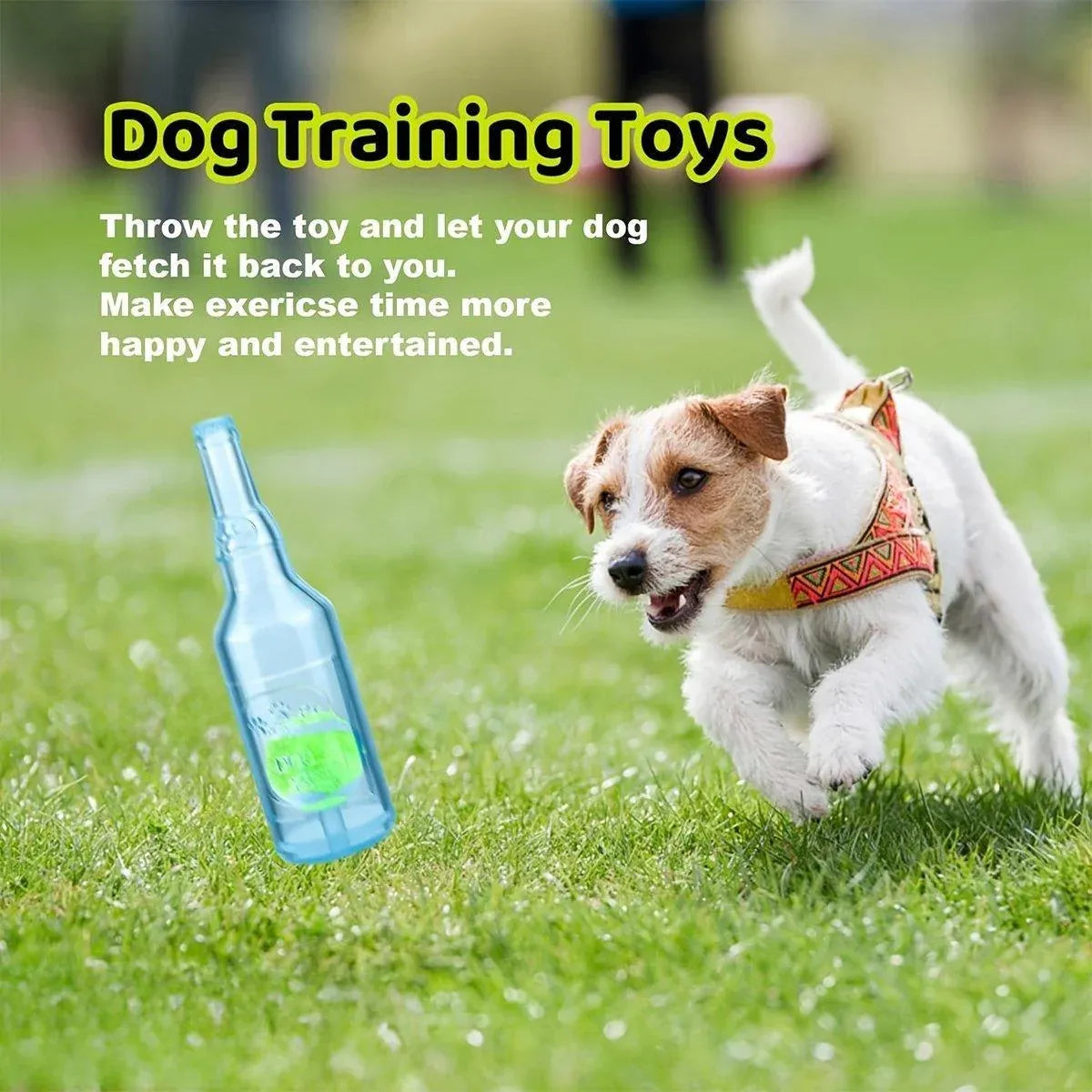 Durable Pet Teething Resistant Tennis Ball Wine Bottle Chew Toy for Dogs Play - Red-L