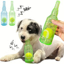 Durable Pet Teething Resistant Tennis Ball Wine Bottle Chew Toy for Dogs Play - Red-L