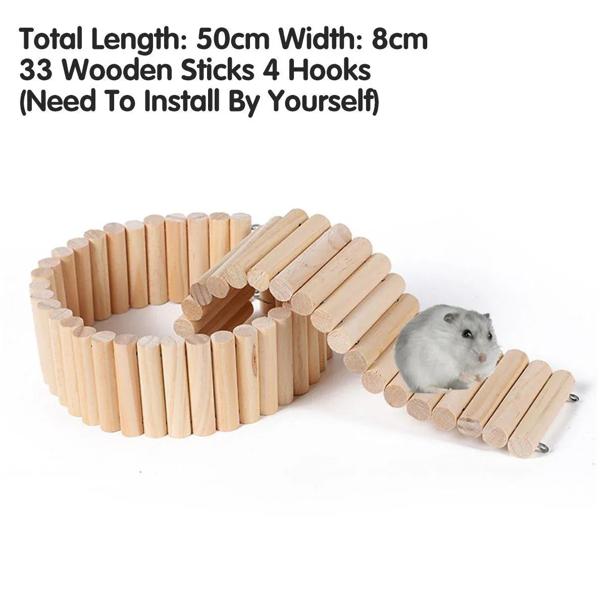 Wooden Hamster Toys Climbing Stairs Bridge Small Pet Soft Ladder Playground