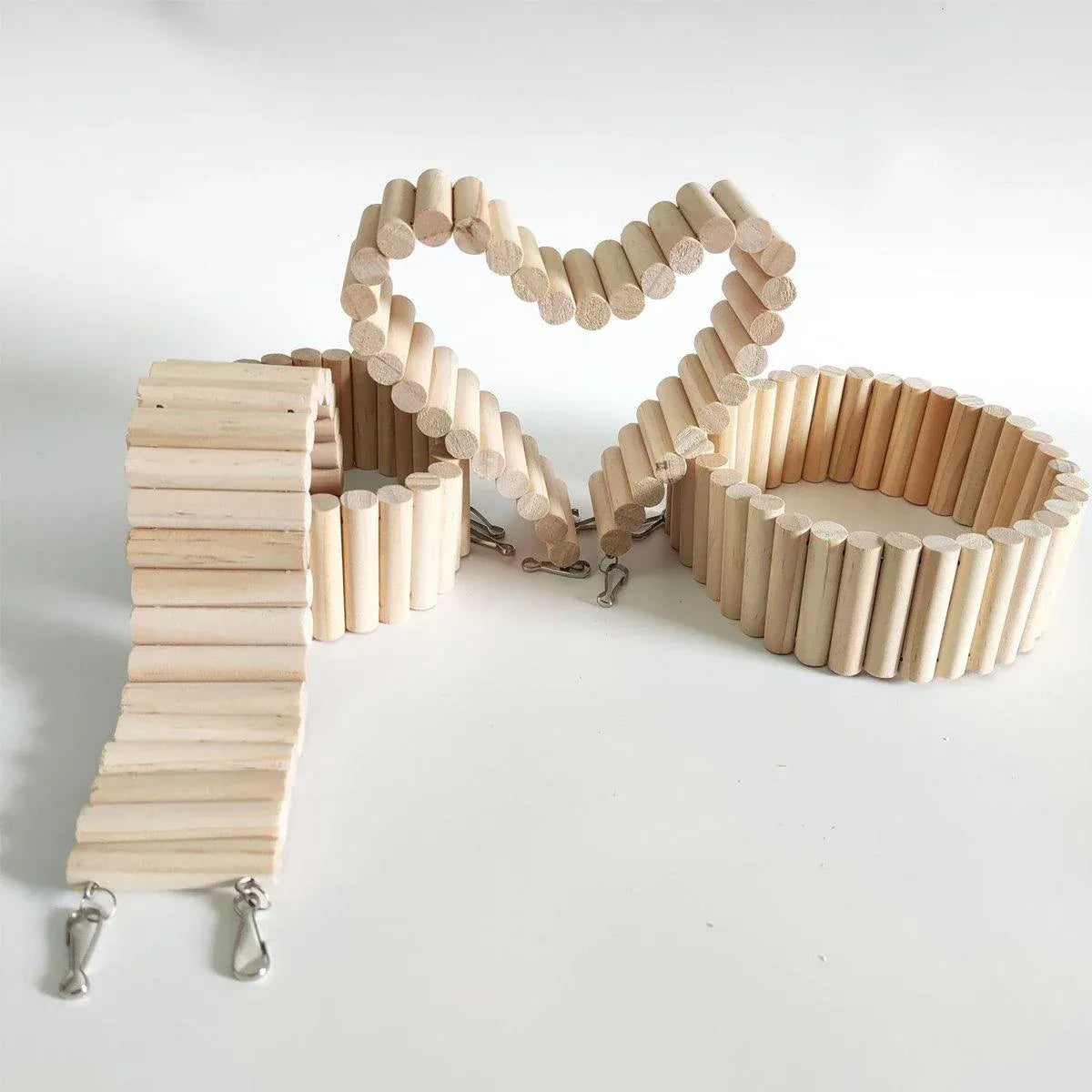 Wooden Hamster Toys Climbing Stairs Bridge Small Pet Soft Ladder Playground