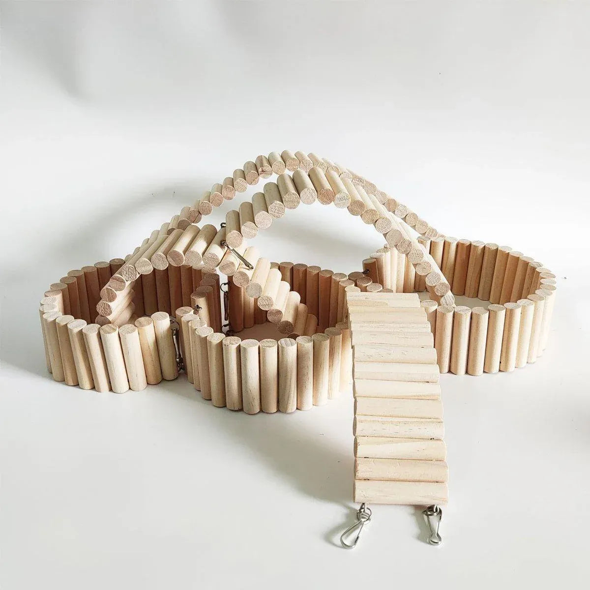 Wooden Hamster Toys Climbing Stairs Bridge Small Pet Soft Ladder Playground