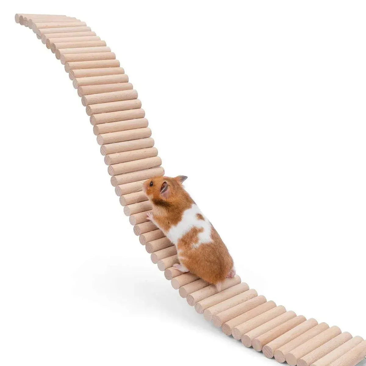 Wooden Hamster Toys Climbing Stairs Bridge Small Pet Soft Ladder Playground