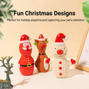 Christmas Dog Toys Set Santa Reindeer Snowman Latex Pet Squeaker Toys Multicolor - Brown