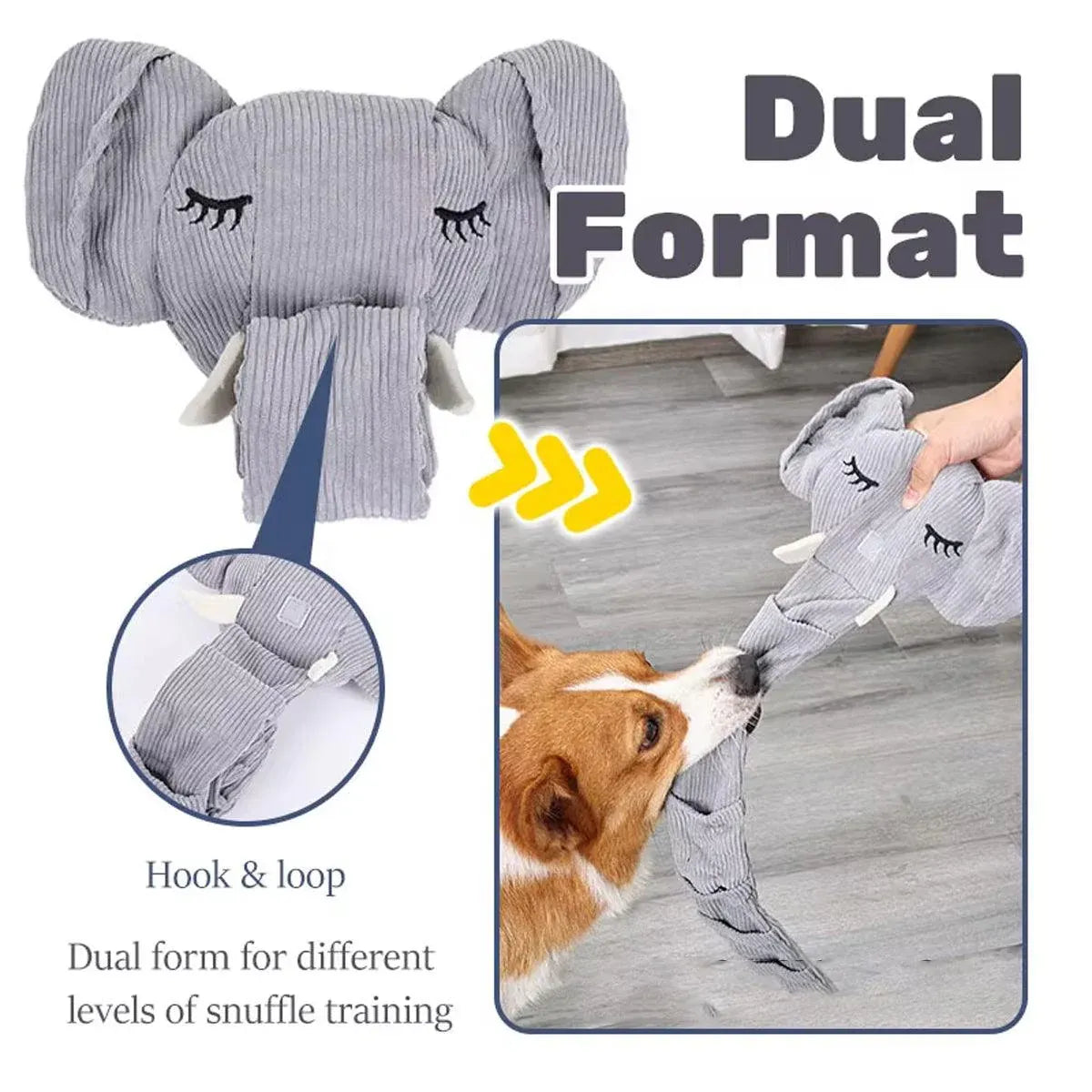 Dog Sniffing Toy Elephant Shaped Interactive Food Hiding Sound Toy for Dogs