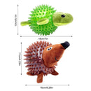Dog Toy Rubber Spiky Ball Squeaky Chew Sound Interactive Pet Play Training - Turtle