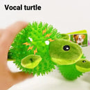 Dog Toy Rubber Spiky Ball Squeaky Chew Sound Interactive Pet Play Training - Turtle