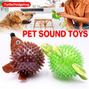 Dog Toy Rubber Spiky Ball Squeaky Chew Sound Interactive Pet Play Training - Turtle