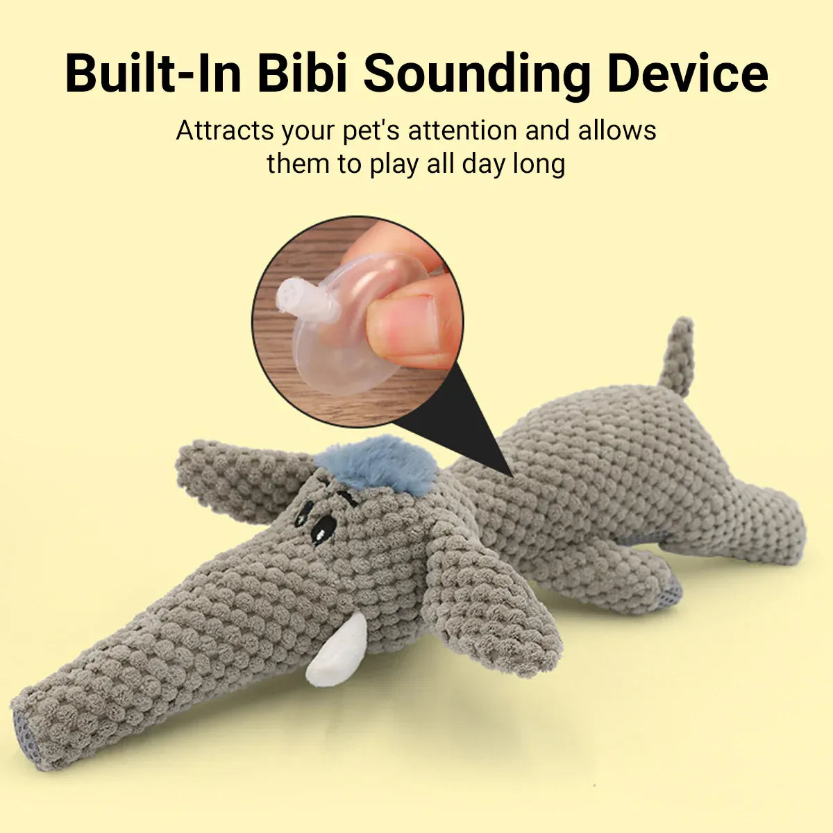 Pet Plush Corn Fleece Squeaky Toy Chew Teeth Cleaning For Dogs Puppies Safe Soft - Grey
