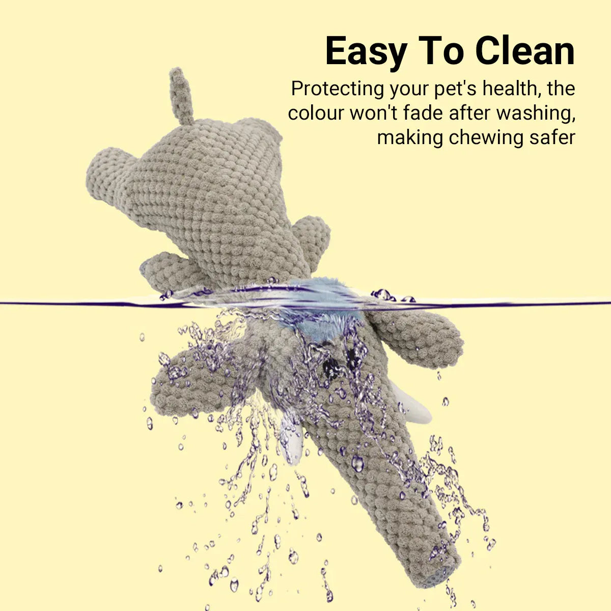 Pet Plush Corn Fleece Squeaky Toy Chew Teeth Cleaning For Dogs Puppies Safe Soft - Grey