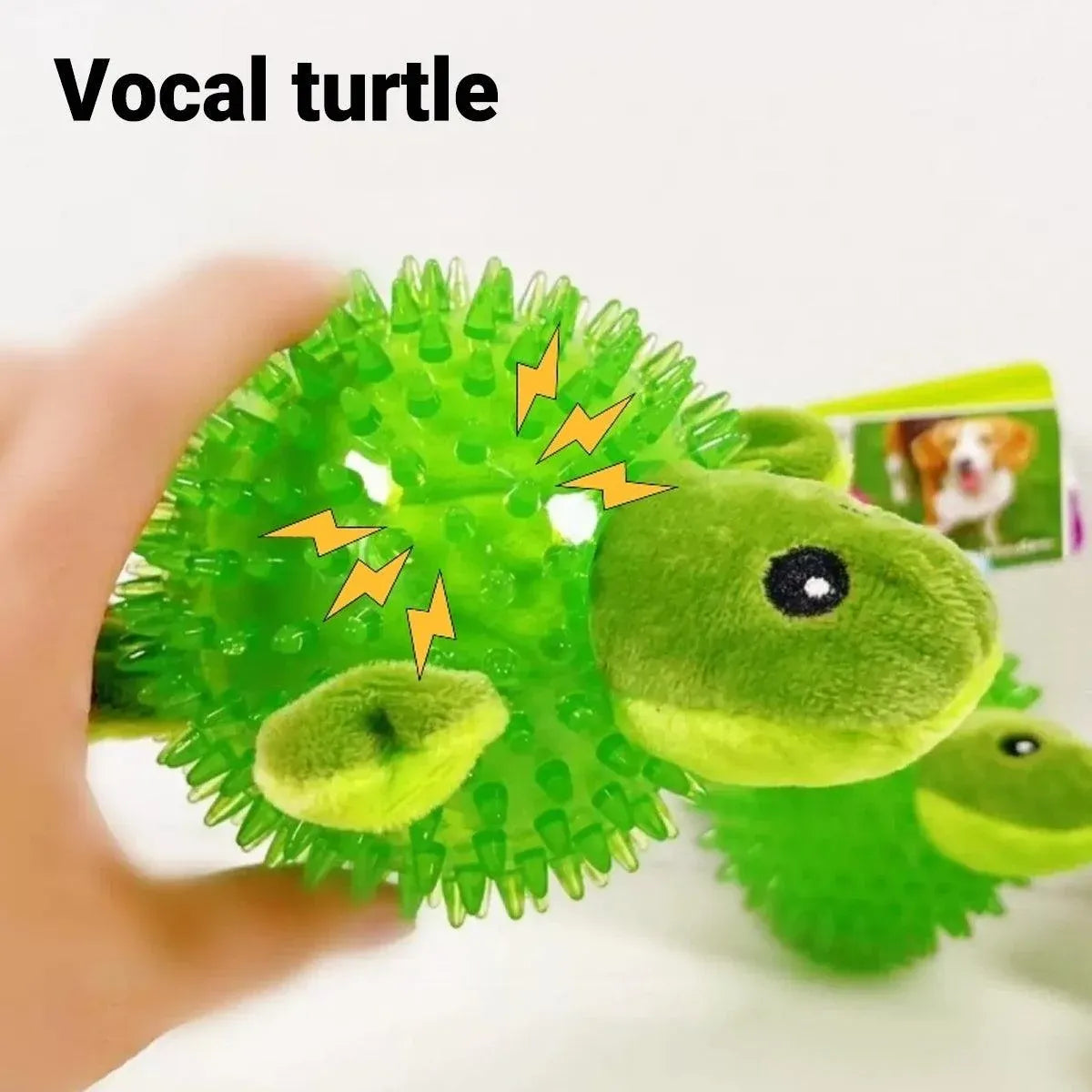 Dog Toy Rubber Spiky Ball Squeaky Chew Sound Interactive Pet Play Training - Hedgehog