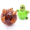Dog Toy Rubber Spiky Ball Squeaky Chew Sound Interactive Pet Play Training - Hedgehog