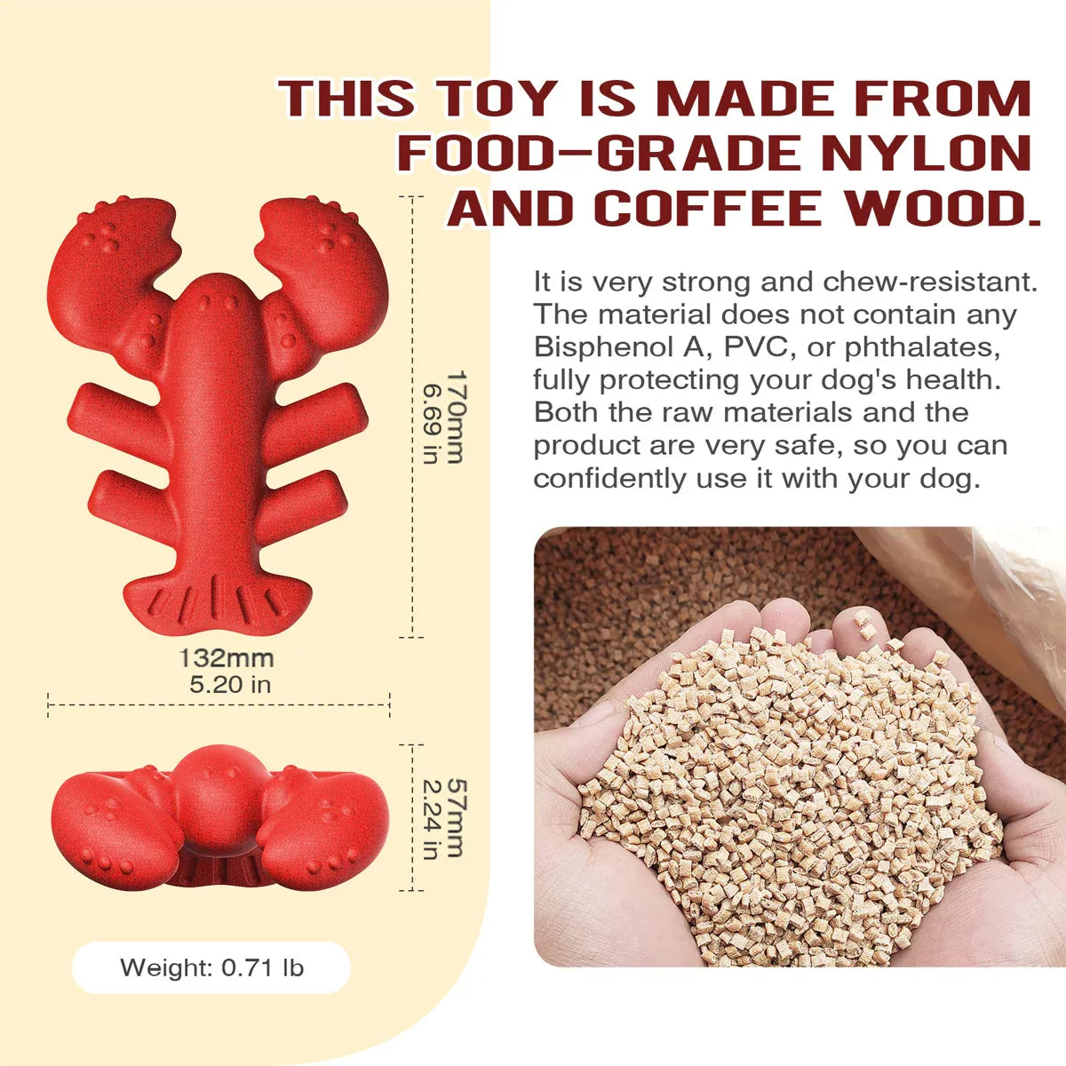 Dog Chew Toy Lobster Shape Teething Stick Durable Bite Toy for Puppy Pet Dental