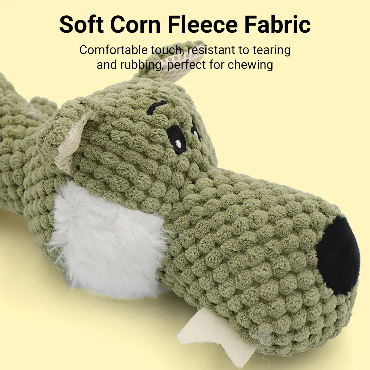 Pet Plush Corn Fleece Squeaky Toy Chew Teeth Cleaning For Dogs Puppies Safe Soft - Orange