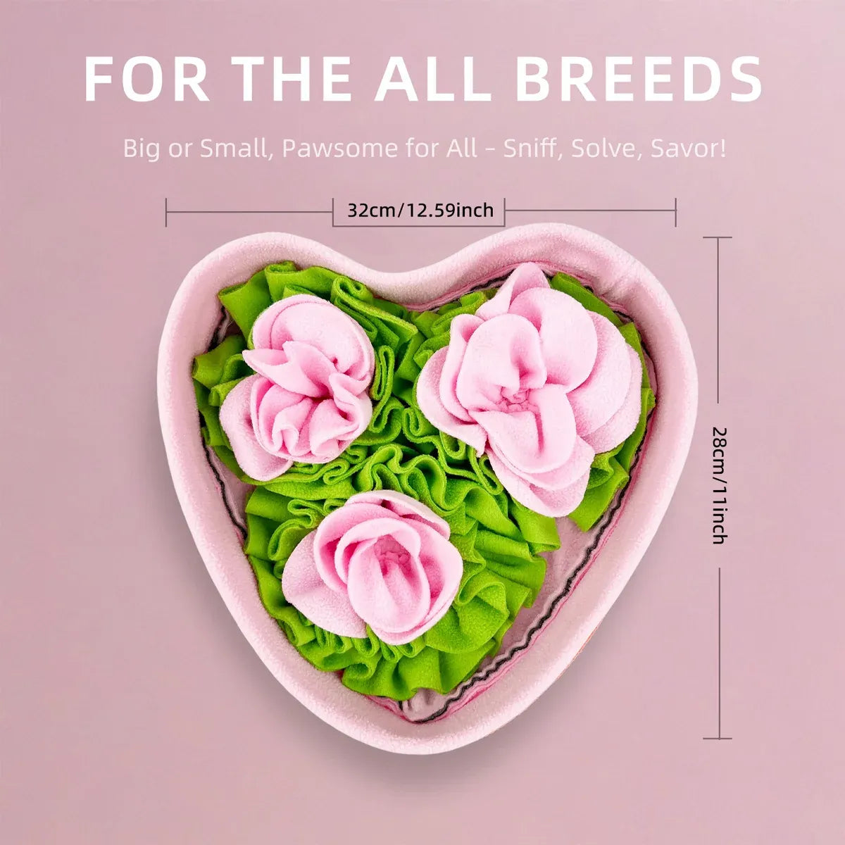 Dog Snuffle Mat Heart Shape Slow Feeder Puzzle Toy for Foraging Training