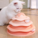 Funny Cat Toy Pet Toys Plastic Tower Interactive Track Ball Playing Game 3 Level - Pink