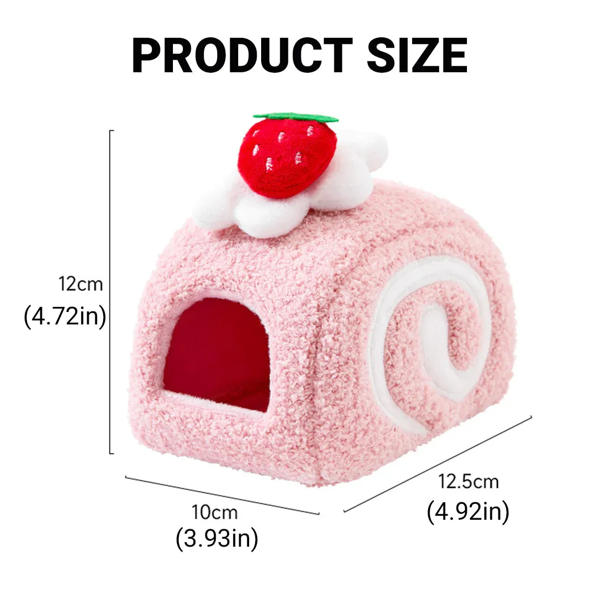 Hamster Cotton Nest Warm Cozy for Small Pets Winter Sleeping Bed Soft Washable - Pink