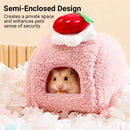 Hamster Cotton Nest Warm Cozy for Small Pets Winter Sleeping Bed Soft Washable - Pink