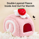 Hamster Cotton Nest Warm Cozy for Small Pets Winter Sleeping Bed Soft Washable - Pink
