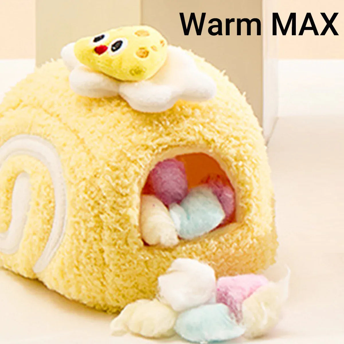Hamster Cotton Nest Warm Cozy for Small Pets Winter Sleeping Bed Soft Washable - Pink