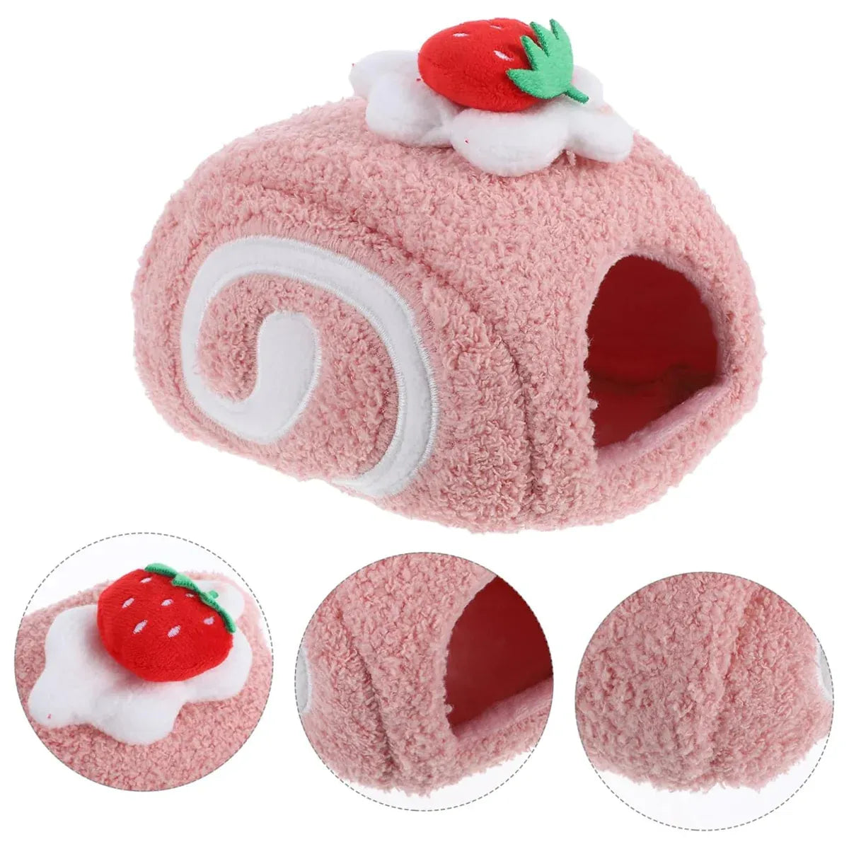 Hamster Cotton Nest Warm Cozy for Small Pets Winter Sleeping Bed Soft Washable - Pink