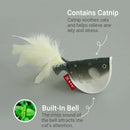 2pcs Catnip Pufferfish Cat Toy with Feather Tail Bell Interactive Felt Toy