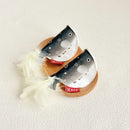 2pcs Catnip Pufferfish Cat Toy with Feather Tail Bell Interactive Felt Toy