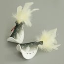 2pcs Catnip Pufferfish Cat Toy with Feather Tail Bell Interactive Felt Toy