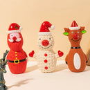 Christmas Dog Toys Set Santa Reindeer Snowman Latex Pet Squeaker Toys Multicolor - Red