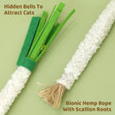 5pcs Simulation Scallion Cat Chewing Toy with Silvervine Bell Felt Interactive