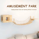 Wall Mounted Cat Climbing Shelf Jumping Platform Wooden Pet Perch Furniture