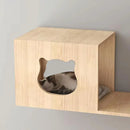 Wall Mounted Cat Climbing Shelf Jumping Platform Wooden Pet Perch Furniture