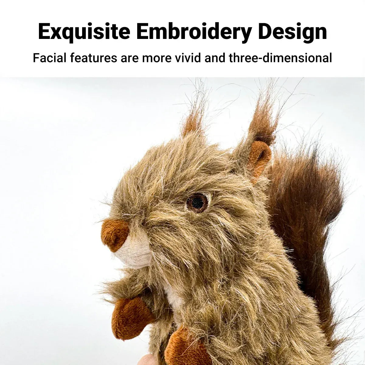 Simulation Squirrel Plush Dog Toy Interactive Squeaky Chew for Puppies