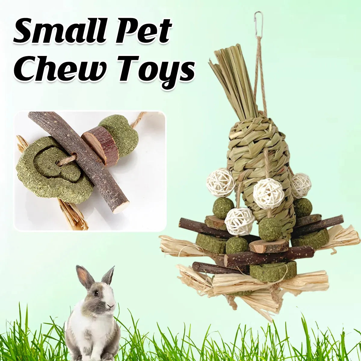 Rabbit Chinchilla Chew Toy Molar Toy Safe Non Toxic Promotes Dental Health