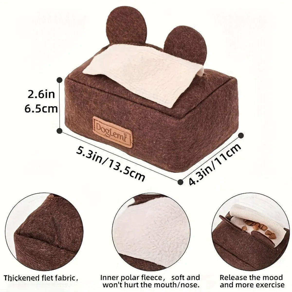 Dog Sniff Training Toy Plush Scent Training Aid for Puppies Interactive Pet Toy - Brown
