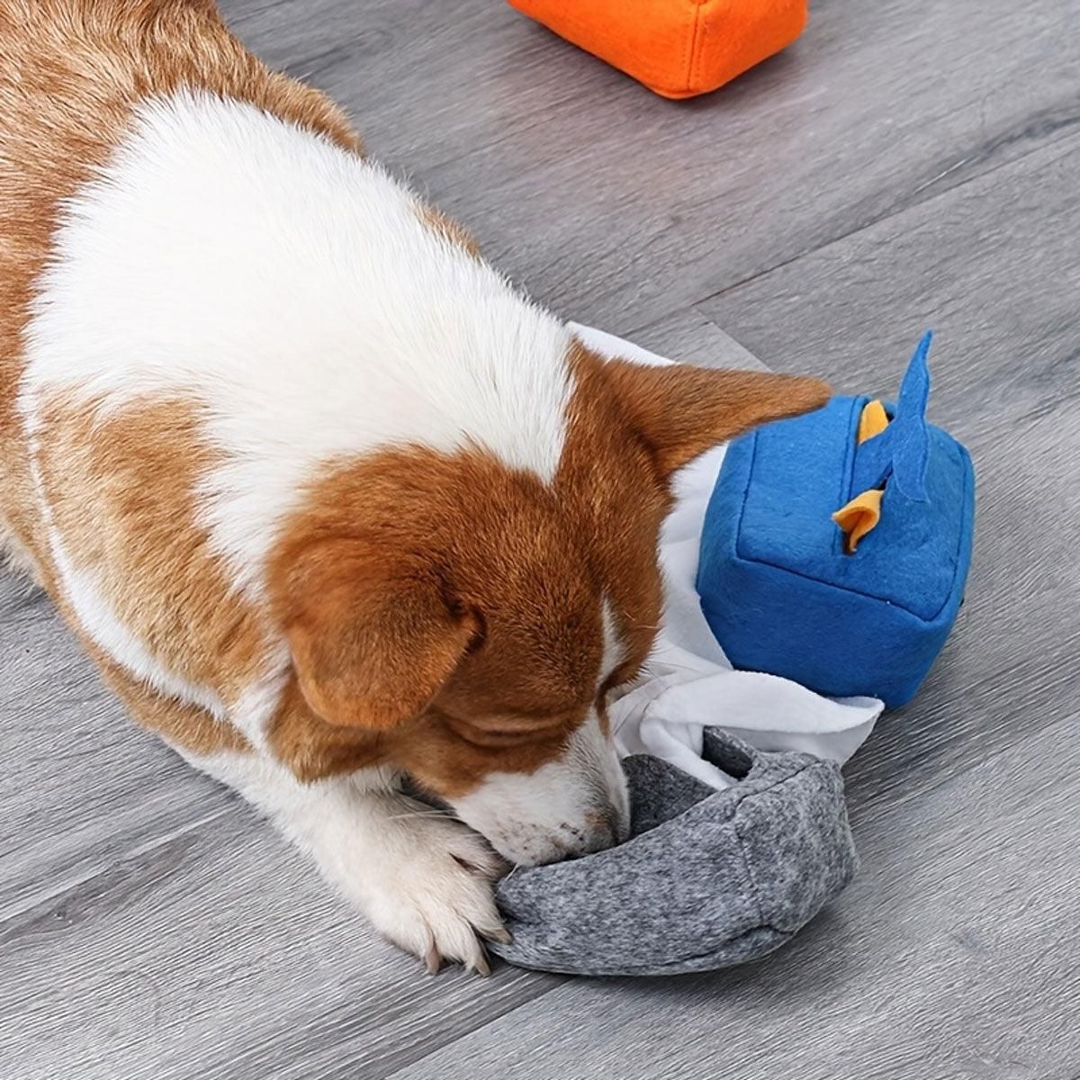 Dog Sniff Training Toy Plush Scent Training Aid for Puppies Interactive Pet Toy - Brown