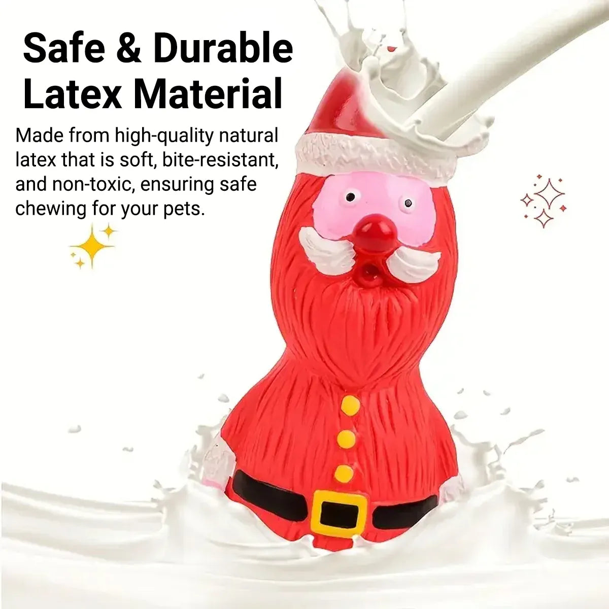 Christmas Dog Toys Set Santa Reindeer Snowman Latex Pet Squeaker Toys Multicolor - White