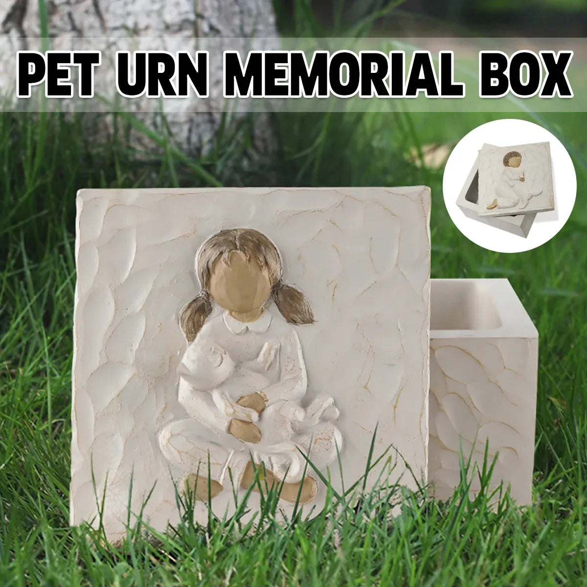 Resin Animal Pet Urn For Dogs Cats Moistureproof Memorial Storage For Pet Ashes - Dog