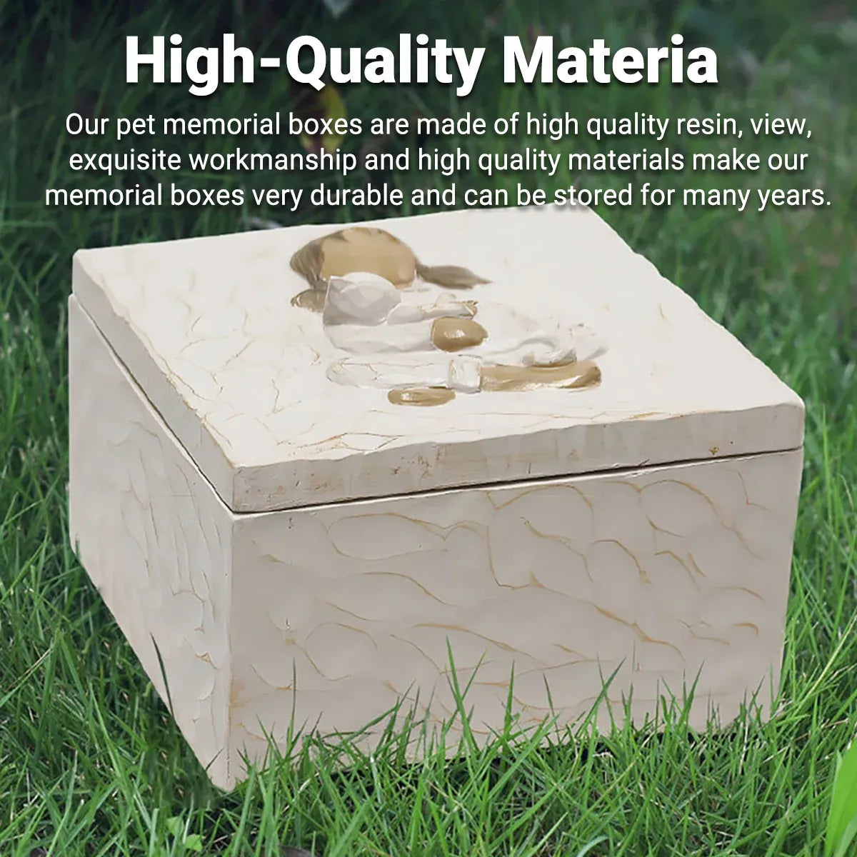 Resin Animal Pet Urn For Dogs Cats Moistureproof Memorial Storage For Pet Ashes - Dog