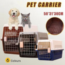 Portable Pet Travel Carrier Crate for Dog Cat Rabbit Ventilated Transport Box - Orange