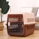 Portable Pet Travel Carrier Crate for Dog Cat Rabbit Ventilated Transport Box - Orange