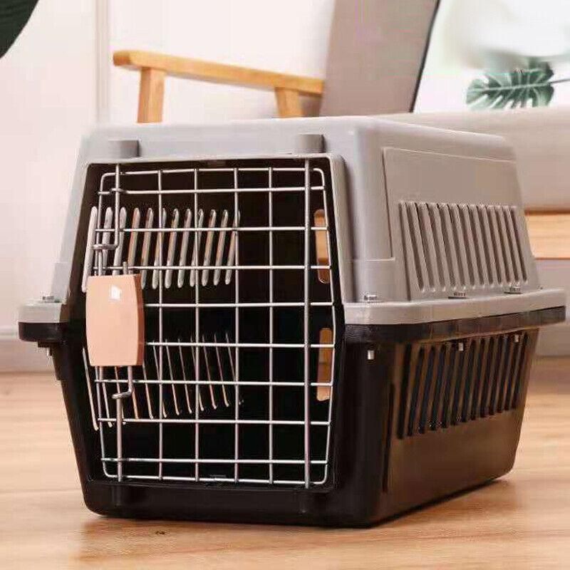 Portable Pet Travel Carrier Crate for Dog Cat Rabbit Ventilated Transport Box - Orange