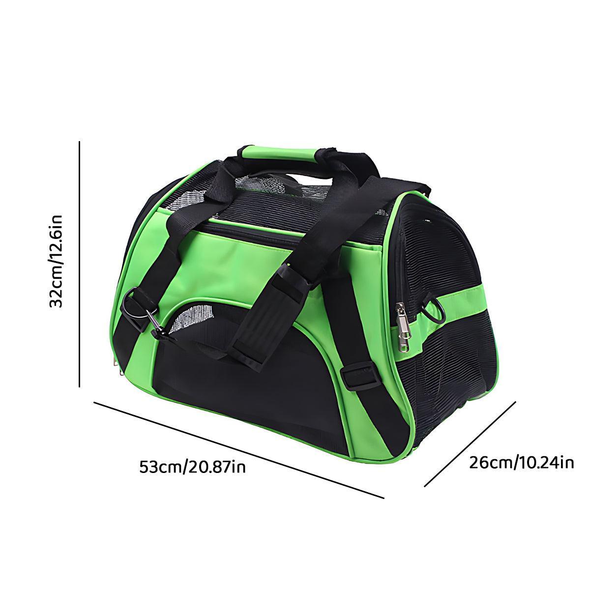 Pet Carrier Bag Portable Large Cat Dog Comfort Tote Travel Bag Airline Approved - Black